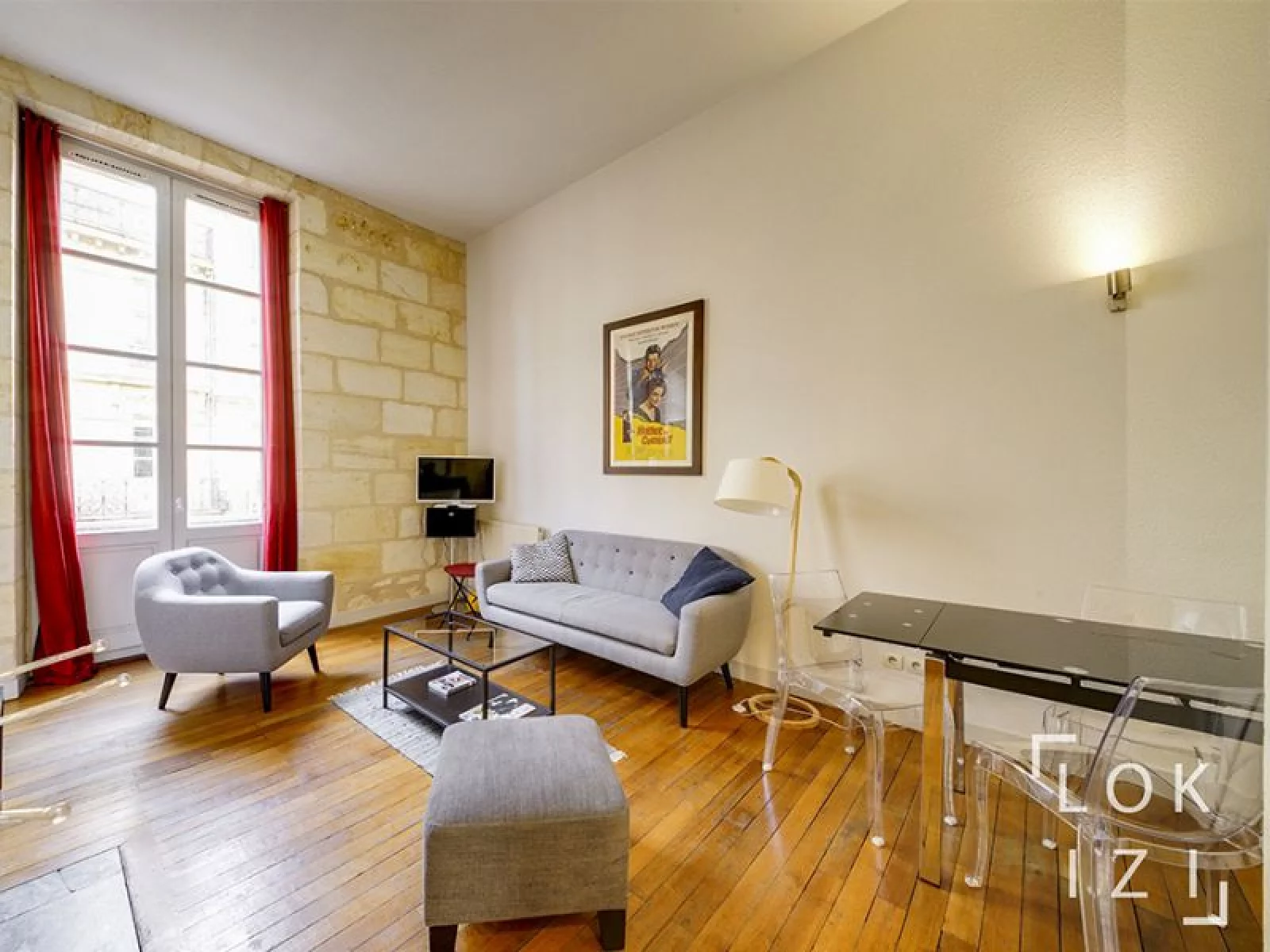 Location appartement meubl 2 pices 45m  (Bordeaux centre)