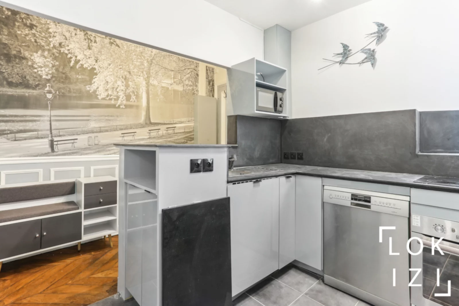 Location appartement meubl 3 pices 57m (Paris 19 - Buttes Chaumont)